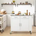 Produktbild: SoBuy Ausverkauf Design Küchenwagen mit Edelstahlplatte Kücheninsel FKW108-W