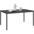 Produktbild: Outsunny Gartentisch, Esstisch für 6 Personen, Terrassentisch, Balkontisch aus Alu, Dunkelgrau, 145 x 90 x 74 cm - Grau
