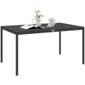 Produktbild: Gartentisch, Esstisch für 6 Personen, Terrassentisch Dunkelgrau 145 x 90 x 74 cm