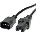 Produktbild: VALUE Netzkabel IEC320/C14 Stecker - C15 Buchse, schwarz, 3 m