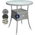 Produktbild: CASARIA® Polyrattan Balkontisch Beistelltisch Rund Ø 60cm Grau