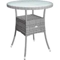 Produktbild: DeubaXXL DE Polyrattan-Tisch Grau rund Ø60cm 109728