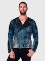 Produktbild: Cipo & Baxx Jeansjacke Jacke mit asymetrischen Kragen und Reißverschluss