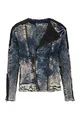 Produktbild: Cipo & Baxx Herren Jeans Jacke Leder Batches Übergangsjacke Biker Used Jacket Kunstlederoptik CJ135 Blau Gr.M