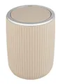 Produktbild: WENKO Schwingdeckeleimer Mod. Agropoli S Beige, 2 Liter, Badezimmer-Mülleimer mit Deckel, Abfalleimer aus hochwertigem Kunststoff mit strukturierter Oberfläche, Ø 14,5 x 20 cm