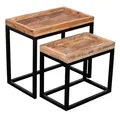 Produktbild: Beistelltisch Couchtisch Lecce 2er Set Mangoholz Wohnzimmertisch Sofatisch Holz