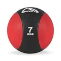 Produktbild: MSPORTS Medizinball 1 – 10 kg – Professionelle Studio-Qualität inkl. Übungsposter Gymnastikbälle (7 kg - Rot)