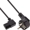 Produktbild: InLine® Netzkabel, Schutzkontakt gew. auf Kaltgerätest. C13 rechts abgew., 1,8m