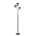 Produktbild: Stehleuchte Standlampe Designleuchte Wohnzimmerlampe Rauchglas Schwarz H 185 cm