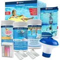 Produktbild: Veddelholzer 5 in 1 Pool Reinigungsset-Poolreiniger, Tester pH, pH-Granulat, ChlorTabs 20g, Chlorgranulat, Skimmer zur Poolpflege mit Anleitung. Pe...