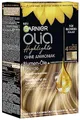 Produktbild: Garnier Haarfarbe Set für Strähnchen und Highlights in blondem Haar, Mit Blüten-Ölen und Tonerde, Ohne Ammoniak und Silikone, Bis zu 4 Stufen Aufhellung, Olia, Blond