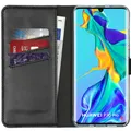 Produktbild: SELENCIA Klapphülle aus Echtleder - Geeignet für Huawei P30 Pro - Schwarz