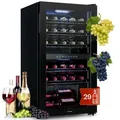 Produktbild: Klarstein Shiraz 29 Duo Weinkühlschrank 2 Zonen 80L/29 Flaschen 5-22°C Touch Schwarz