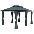 Produktbild: CASARIA® Pavillon Topas 3x4m Metall Wasserabweisend UV-Schutz 50+ mit Seitenteile Stabil Gartenpavillon Modern Anthrazit - Grau