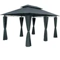 Produktbild: CASARIA® Pavillon Topas 3x4m Metall Wasserabweisend UV-Schutz 50+ mit Seitenteile Stabil Gartenpavillon Modern Anthrazit