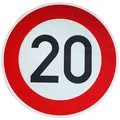 Produktbild: Original Verkehrszeichen RA2 Nr. 274-20 Zulässige Höchstgeschwindigkeit 20 km/h Straßenschild Baustellenschild Verkehrsschild Verkehrsschilder Straßenschilder Schild Geburtstagsschild StVO RSA-21 RAL