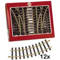 Produktbild: Bahnhof-Gleis-Set Messing LGB 19902 + 12x 11000 gebogen R1 Gartenbahn Spur G