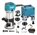 Produktbild: Makita Oberfräse, Multifunktionsfräse 710 W, RT0702CX2J, 6/8 mm im MAKPAC 4 + Zubehör