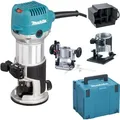 Produktbild: Makita Oberfräse RT0702CX2J, 710 W, 0-40mm Hubhöhe, Ober- Winkel-, und Kantenfräsenmodul
