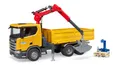 Produktbild: BRUDER® 03551  Scania Super 560R Baustellen-LKW mit Kran und 2 Paletten, NEU&OVP