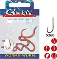 Produktbild: Gamakatsu Hook 5260R Worm 75cm rot - 10 gebundene Wurmhaken, Hakengröße/Schnurdurchmesser:Gr. 2 / 0.35mm