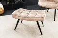 Produktbild: riess-ambiente Fußhocker SCANDINAVIA champagner beige / schwarz (Einzelartikel, 1 St), Wohnzimmer · Samt · Metall · Scandinavian Design