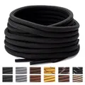 Produktbild: Stepace Rund Schnürsenkel [2 Paar] Reißfest Schuhbänder für Wanderschuhe Arbeitsschuhe Trekkingschuhe, ca. 4,5 mm Durchmesser, 100 cm - 180 cm Länge Schwarz 120(Hohe Dichte)
