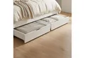 Produktbild: Homestyle4u Bettschubkasten 2x Bettkasten 83x63,5x16 Holz Aufbewahrung Schublade Weiß auf Rollen (Set, 2er Set), B/H/T 83x16x63 cm, Stauraum