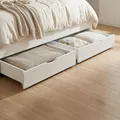 Produktbild: Bettkasten 2er Set Weiß Holz Unterbett Schublade Stauraum Box Rollen Homestyle4u