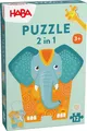 Produktbild: HABA 2-in-1 Elefant Puzzle: Beidseitiges Holzpuzzle mit afrikanischen Tiermotiven – Fördert Kreativität & Motorik – Montessori-Spielzeug für Kinder ab 3 Jahren – 2011068001