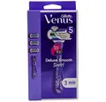 Produktbild: Gillette Venus Nassrasierer Rasierer Deluxe Smooth Swirl inkl. 3 Klingen, 4-tlg., Präzise & sanfte Rasur