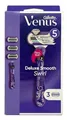 Produktbild: Gillette Venus Deluxe Smooth Swirl Rasierer +  3 Rasierklingen mit 5-fach Klinge