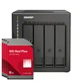 Produktbild: QNAP TS-453E-8G 32TB WD Red Plus NAS-Bundle NAS inkl. 4x 8TB WD Red Plus 3.5 Zoll SATA Festplatte BDL_TS-453E-8G+WD80EFPX_X4