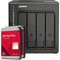 Produktbild: QNAP TS-453E-8G 16TB WD Red Plus NAS-Bundle NAS inkl. 2x 8TB WD Red Plus 3.5 Zoll SATA Festplatte