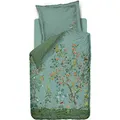 Produktbild: Pip Studio Bettwäsche Wild and Tree Blau Sträucher Bäume Blüten Natur Vögel Wendedesign Kachelmuster Blau Perkal, Größe:155 cm x 220 cm