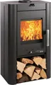 Produktbild: Haas + Sohn Kaminofen PRUNUS II Stahl tief-schwarz, mit Holzfach, 6,4 kW, Zeitbrand