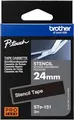 Produktbild: Brother STe151 Schwarz Rolle 2,4 cm x 3 m 1 Rollen Stempelband für P-Touch PT-2470 2730 3600 9700 E500 E550 PT-GL-200 PT-P700 EDGE PT-P750 (STE151)