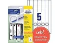 Produktbild: AVERY Zweckform ultragrip Ordneretiketten L4758-25 Selbsthaftend DIN A4 Weiß 3,8 x 29,7 cm 30 Blatt à 5 Etiketten