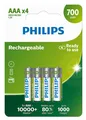 Produktbild: 4x Philips AAA Akku Batterien NiMH HR03 700mAh 1,2V Micro