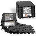 Produktbild: NEOLYMP Bodenschutzmatte Fitness 1 x 8 Matten, extra dicke und robuste Gummimatte Fitnessboden - Puzzlematte Boden, Gymnastikmatte, Sportmatte (Bodenschutzmatte (80 Matten), Grau-Gesprenkelt)
