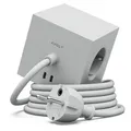 Produktbild: Steckdosenwürfel mit USB-C & USB – Mehrfachsteckdose mit 3 Steckdosen + 2 Ports | Magnetfuß & Klebepad, 1,8m Kabel | Skandinavisches Design in 7 Farben – Avolt Square 1 (Gotland Grey, USB-C 1.8m)