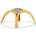 Produktbild: Partyzelt Mit Led Und 4 Seitenwänden 3,6x3,6x2,3 M Grau&orange Vidaxl