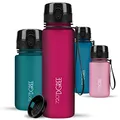 Produktbild: 720°DGREE Trinkflasche Kinder 500ml “uberBottle“ softTouch +Sieb - Auslaufsicher, BPA-Frei - Flasche für Schule, Sport, Fitness - Wasserflasche aus Tritan - Schmal, Leicht, Stoßfest, Wiederverwendbar
