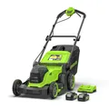 Produktbild: Greenworks Akku Rasenmäher 41cm Knopfdruck, + 2x 24V (4Ah) Akkus MO48L422-0