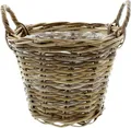 Produktbild: Frank Flechtwaren Pflanzkorb Rattan mittel 10794 Blumenkorb mit Folie Weidenkorb