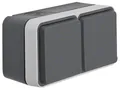 Produktbild: Berker W.1 IP55 Aufputz Steckdose 2fach waagerecht grau 47753525