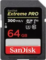 Produktbild: SanDisk Extreme PRO SDHC UHS-II Speicherkarte V90 64 GB (300 MB/s, 8K-, 4K- und Full-HD-Videoaufnahmen, RescuePRO Deluxe, stoßsicher, temperaturbeständig, wasserdicht und röntgensicher)