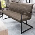 Produktbild: Industrial Freischwinger Bank LOFT 160cm taupe schwarz Sitzbank mit Armlehne