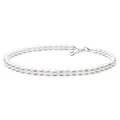 Produktbild: Gaura Pearls Perlenkette - ECHTE RUNDE Süßwasserzuchtperlen, weiß, 9 mm, 45-48 cm, 925 Silber