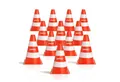 Produktbild: alldoro Pylonen 12er Set für Kinder, Kunststoff-Leitkegel orange-weiß, 18 cm hoch, Verkehrshütchen für Spiel, Sport, Freizeit & Verkehrserziehung